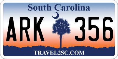 SC license plate ARK356