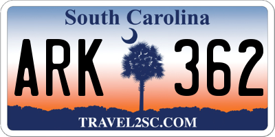 SC license plate ARK362