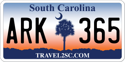 SC license plate ARK365