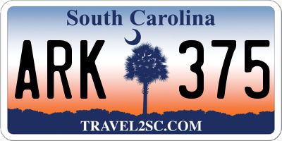SC license plate ARK375