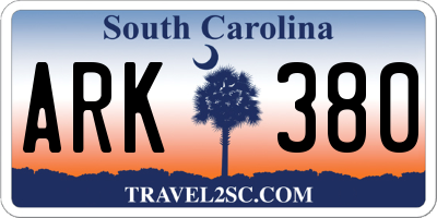 SC license plate ARK380