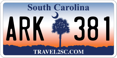 SC license plate ARK381