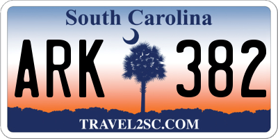 SC license plate ARK382