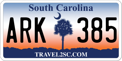 SC license plate ARK385