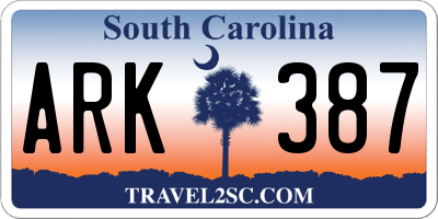 SC license plate ARK387