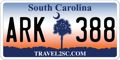 SC license plate ARK388