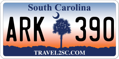 SC license plate ARK390
