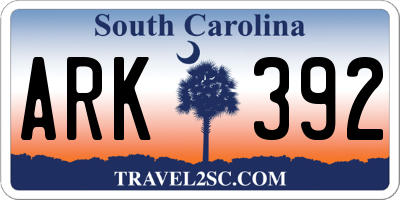 SC license plate ARK392