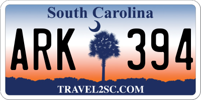 SC license plate ARK394