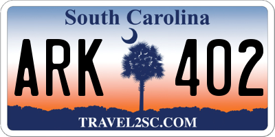 SC license plate ARK402