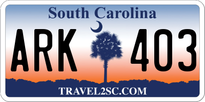 SC license plate ARK403