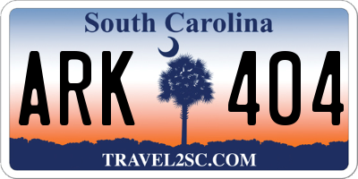 SC license plate ARK404