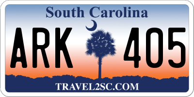 SC license plate ARK405