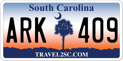 SC license plate ARK409