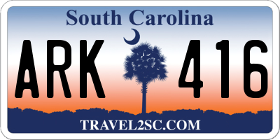 SC license plate ARK416