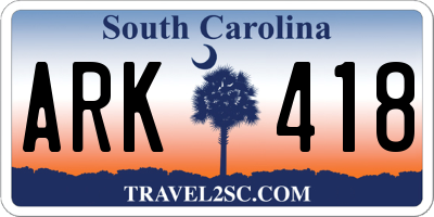 SC license plate ARK418