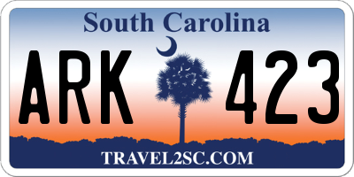 SC license plate ARK423