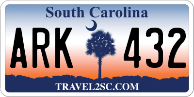 SC license plate ARK432