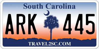 SC license plate ARK445