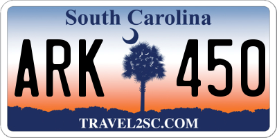SC license plate ARK450