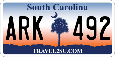 SC license plate ARK492