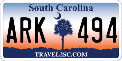 SC license plate ARK494