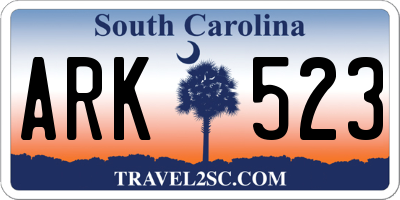 SC license plate ARK523