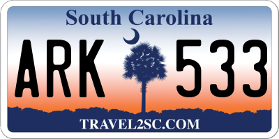 SC license plate ARK533