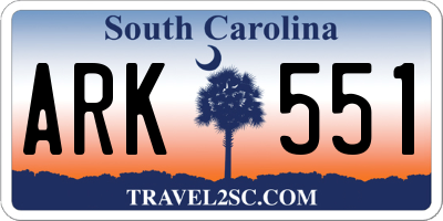SC license plate ARK551