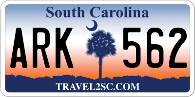 SC license plate ARK562