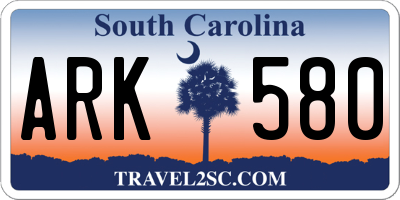 SC license plate ARK580