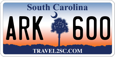 SC license plate ARK600