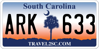 SC license plate ARK633