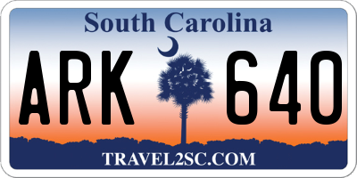 SC license plate ARK640