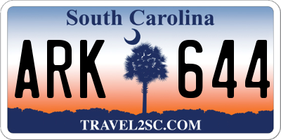SC license plate ARK644