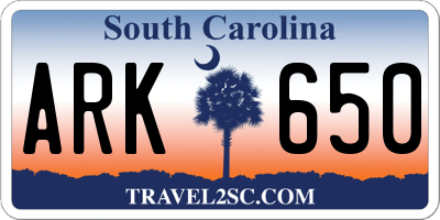 SC license plate ARK650