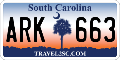SC license plate ARK663