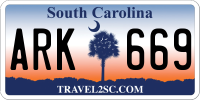 SC license plate ARK669