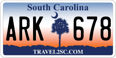 SC license plate ARK678