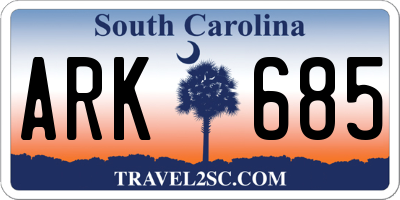 SC license plate ARK685