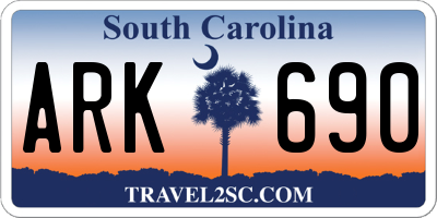 SC license plate ARK690