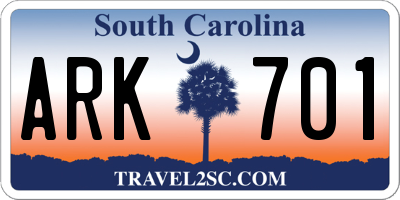 SC license plate ARK701