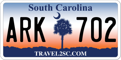 SC license plate ARK702