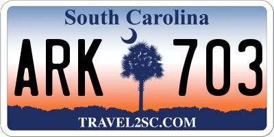 SC license plate ARK703