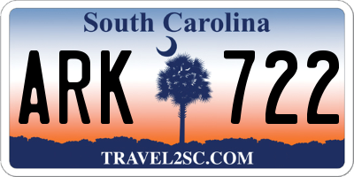 SC license plate ARK722