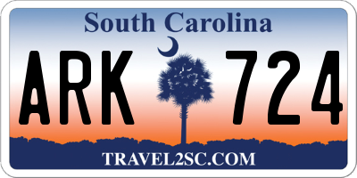 SC license plate ARK724