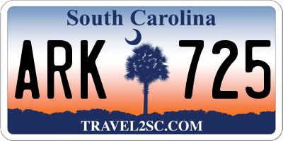 SC license plate ARK725