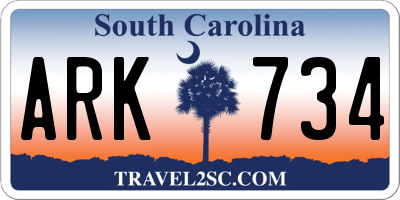 SC license plate ARK734
