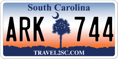 SC license plate ARK744