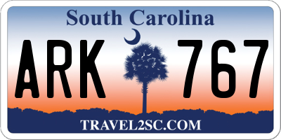 SC license plate ARK767